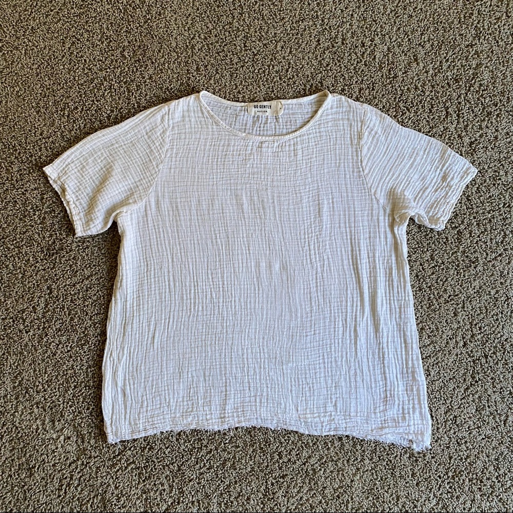 Go Gently Nation organic cotton gauze tee, size small